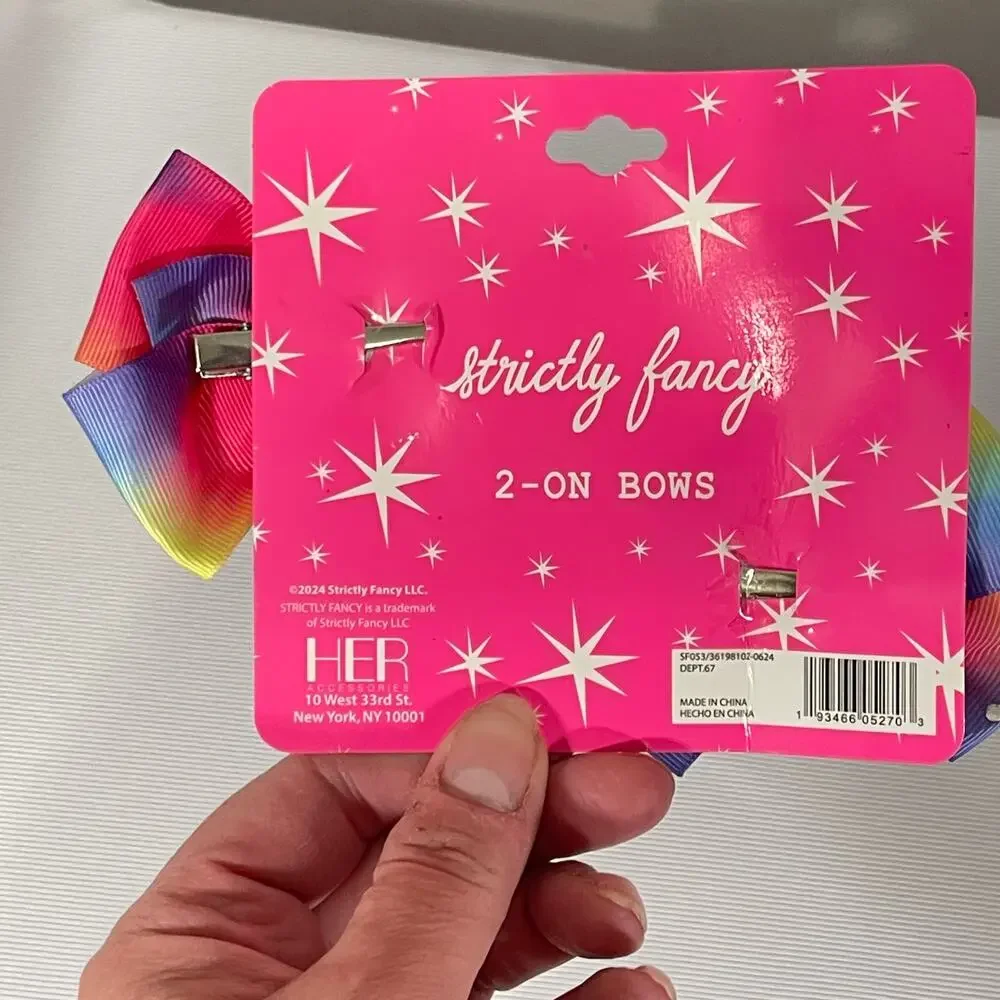 Unicorn Rainbow Hair Bows Tie Dye Clip On Barrettes Girl Core Stocking Stuffer
